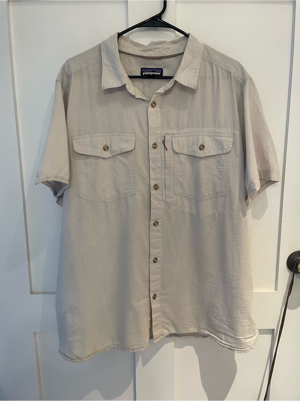 Patagonia Men’s XL Worn Wear Button front Polo Cotton/Hemp blend fabric